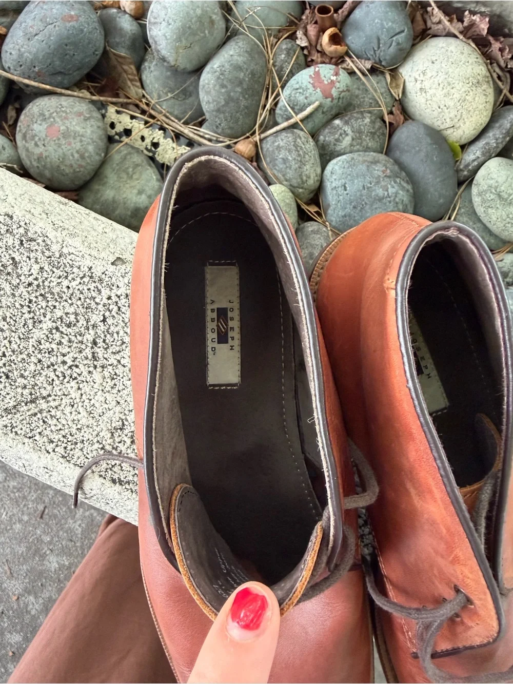 Joseph Abboud Rustic Brown Leather Chukka Boots